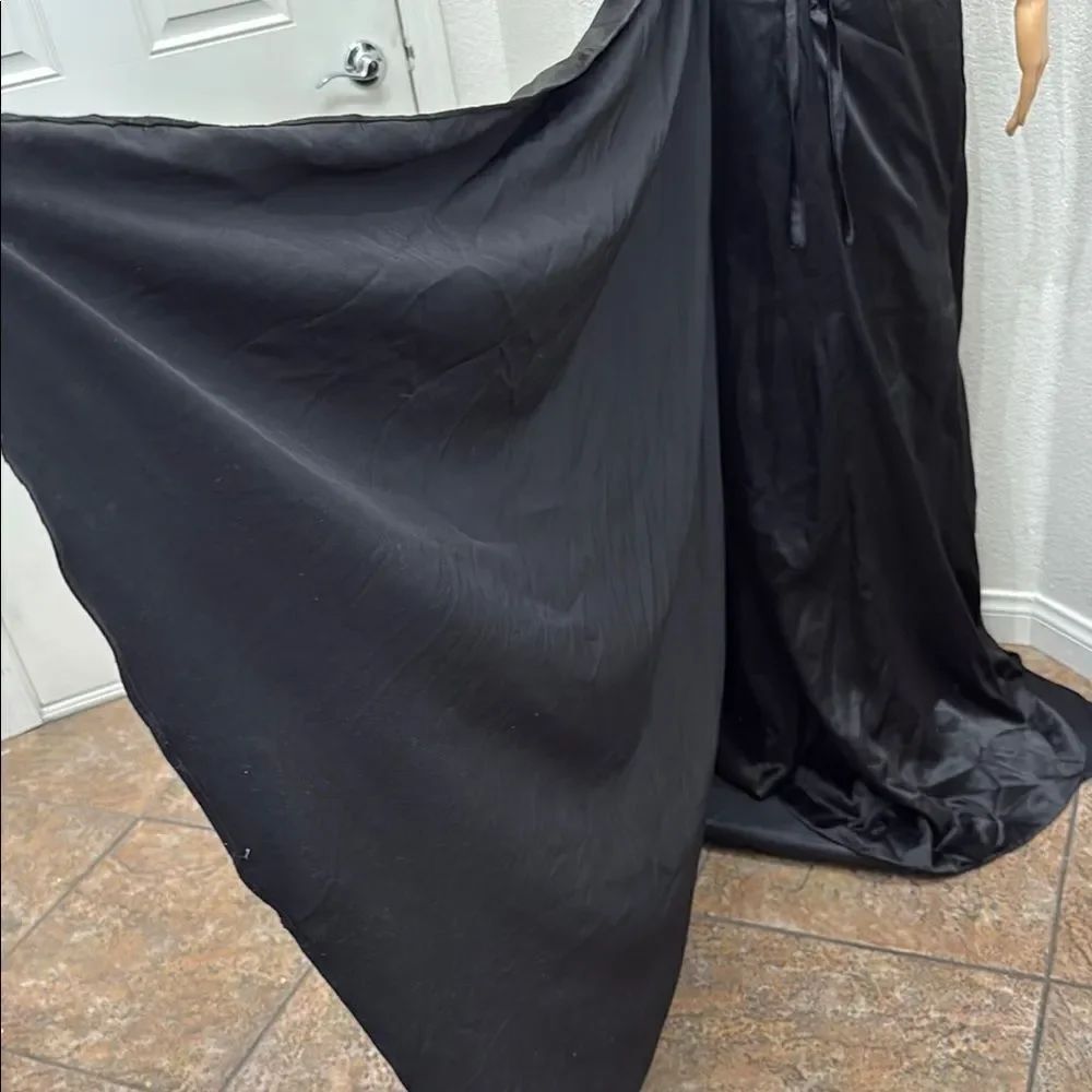 Black Ruched Off-Shoulder Prom Gown - Picture 11 of 17
